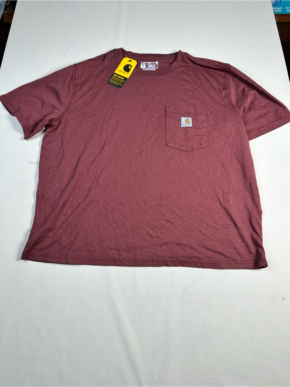 Carhartt Short-Sleeve Pocket Tee in Maroon